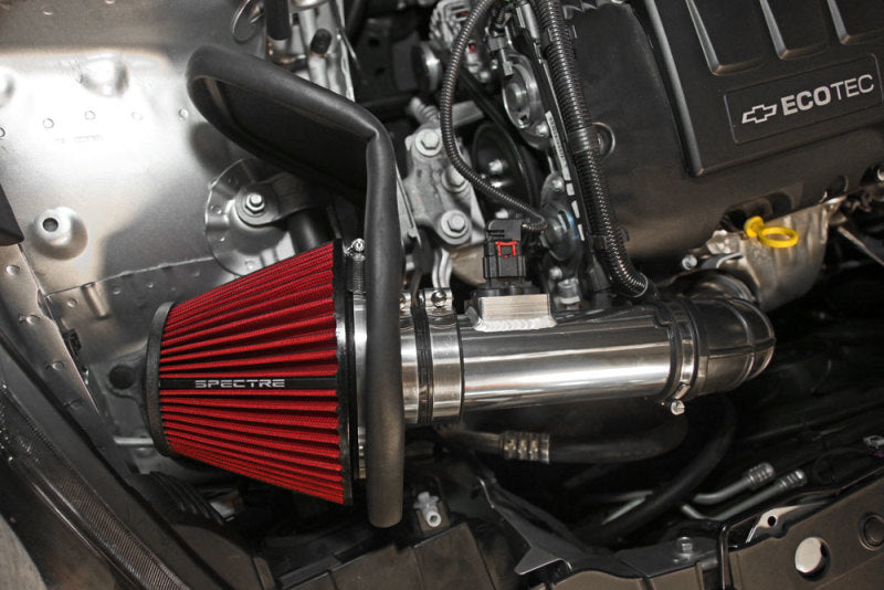 Spectre 11-15 Chevy Cruze 1.4L Air Intake Kit - Polished w/Red Filter Cold Air Intakes Spectre