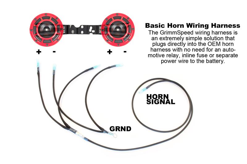 GrimmSpeed 02-14 Subaru WRX/STI Hella Horn Wiring Harness Horn Accessories GrimmSpeed