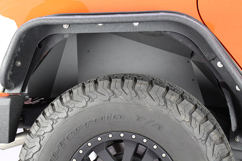 Fishbone Offroad 07-18 Jeep Wrangler JK Aluminum Rear Inner Fenders - Black Powercoat Fenders Fishbone Offroad