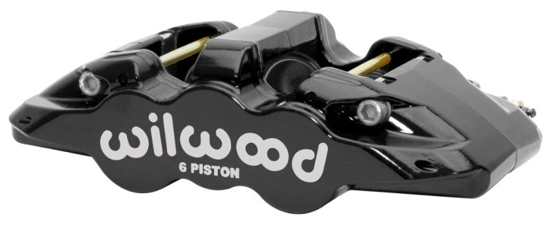 Wilwood Caliper - Aero6-DS Forged Six-Piston Caliper - 6.52in Piston 1.25in Rotor - Black Brake Calipers - Perf Wilwood
