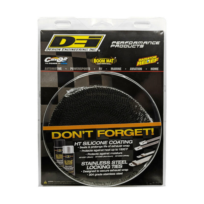DEI Exhaust Wrap 2in x 50ft - Titanium - Black Exhaust Wrap DEI