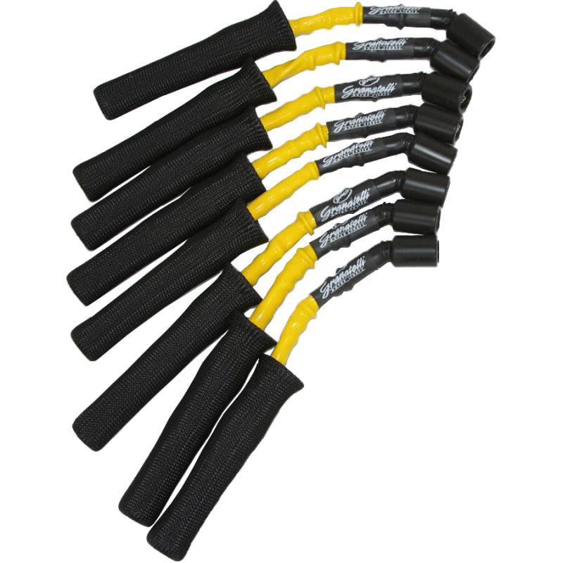 Granatelli 99-23 GM Truck V8 Perf Coil-Near-Plug Wire Conn Kit w/9in Lead/Yellow Jacket/Blk Sleeve Spark Plug Wire Sets Granatelli Motor Sports