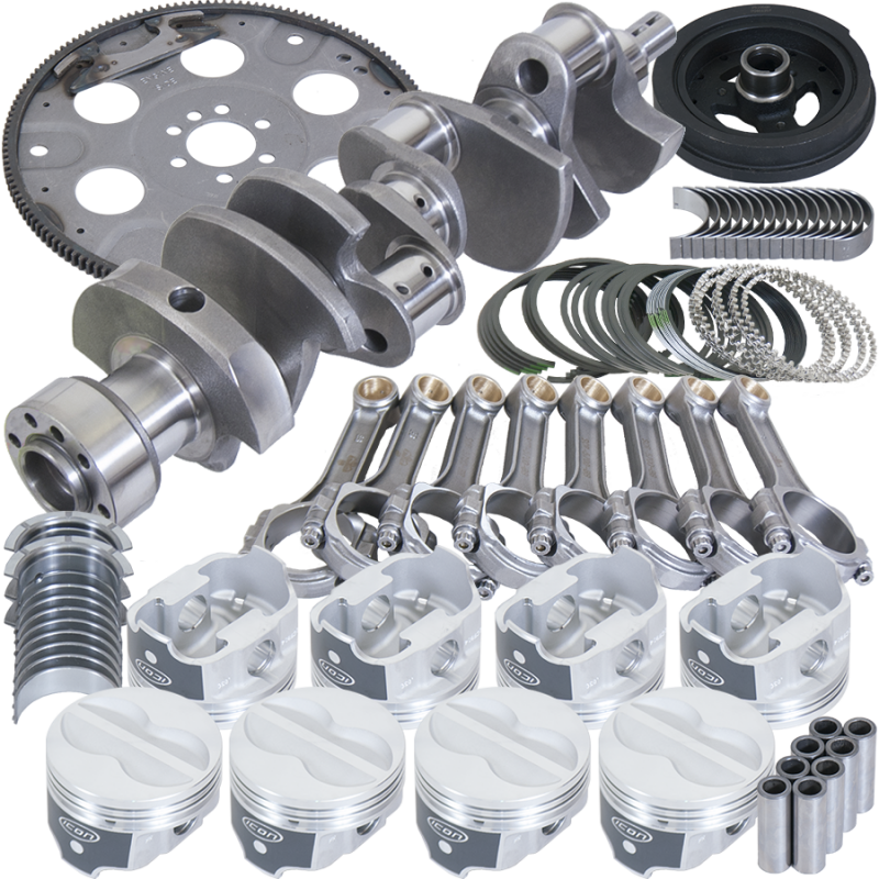 Eagle Chevy 350 1Pc 3.750in Crank 5.700in I-Beam Rod 4.000in Pistons 153 Tooth FP Balanced Assembly Rotating Assemblies Eagle