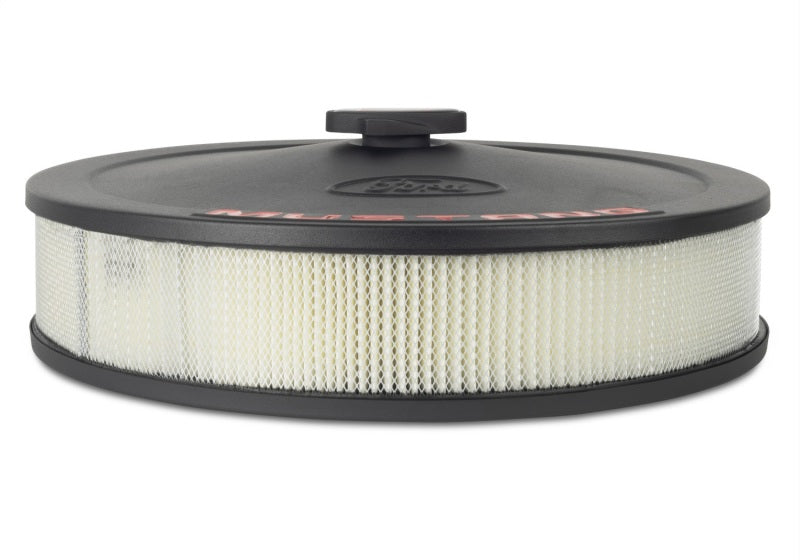 Ford Racing Air Cleaner Kit - Black Crinkle Finish w/ Red Mustang Emblem Air Filters - Universal Fit Ford Racing
