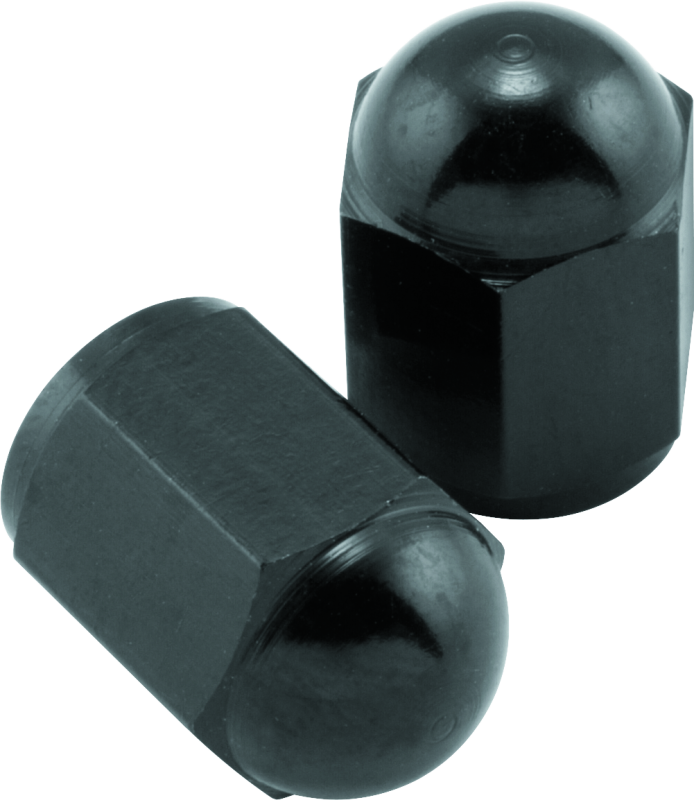 BikeMaster Valve Caps Aluminum (6 Pair) - Black Wheel Accessories BikeMaster