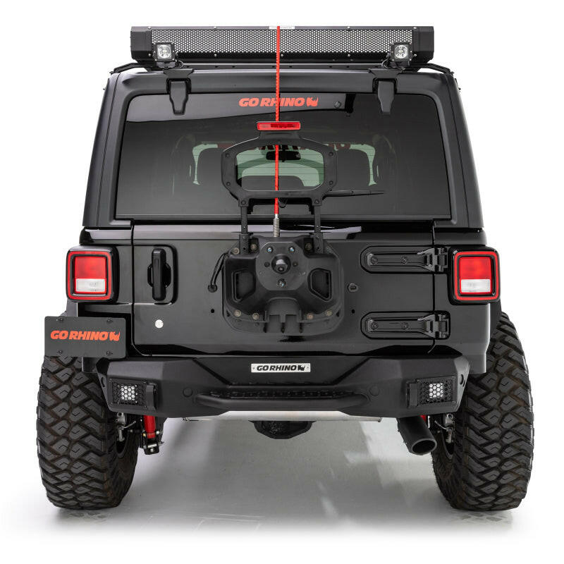 Go Rhino 18-20 Jeep Wrangler JL/JLU Rockline Rear Stubby Bumper Bumpers - Steel Go Rhino