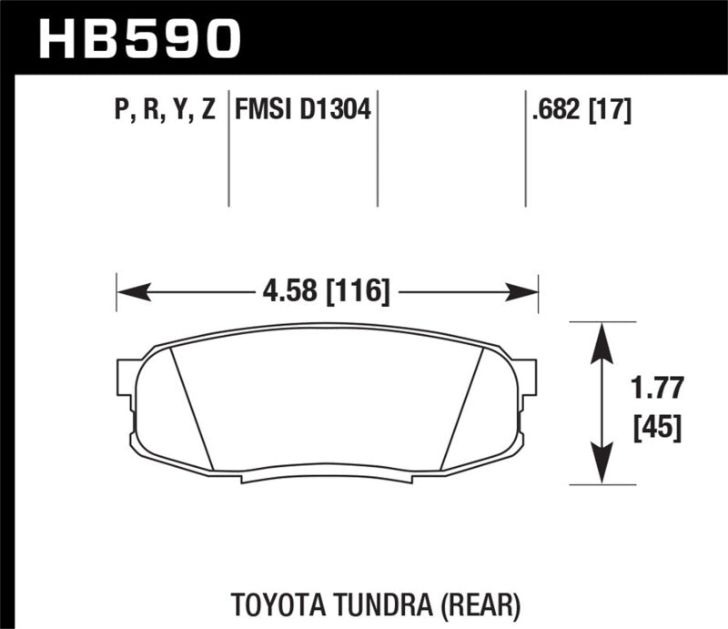 Hawk 2019 Toyota Tundra/2019 Lexus NX300 HP Plus Brake Pad Set Brake Pads - Performance Hawk Performance