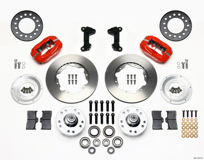 Wilwood Forged Dynalite Front Kit 11.00in Red 74-80 Pinto/Mustang II Disc Spindle only Big Brake Kits Wilwood