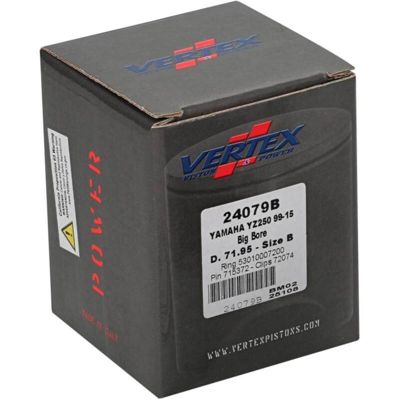 Vertex Piston 22-23 Fantic Motor XX 250 250cc +5.6mm Cast Big Bore Piston Kit 72mm. 295cc. Piston Sets - Powersports Vertex Pistons