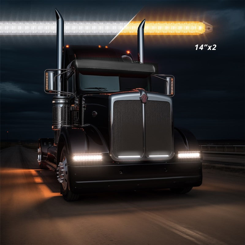 XK Glow 14In Switchback Grill Lights with Start-up Animation & Sequential Turn Signals Light Bars & Cubes XKGLOW