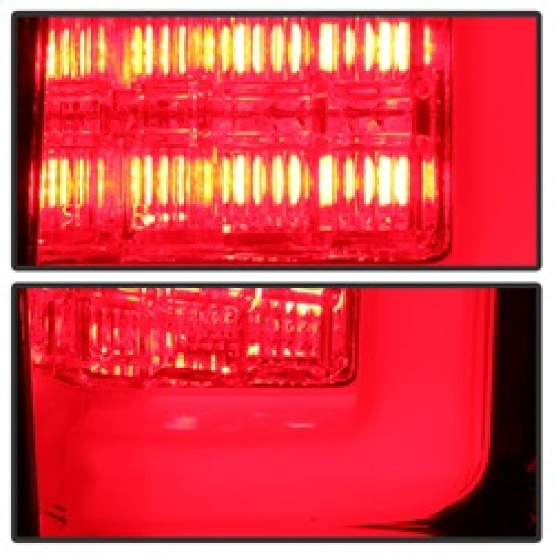 Spyder 09-14 Ford F150 V2 Light Bar LED Tail Lights - Red Clear (ALT-YD-FF15009V2-LBLED-RC) Tail Lights SPYDER