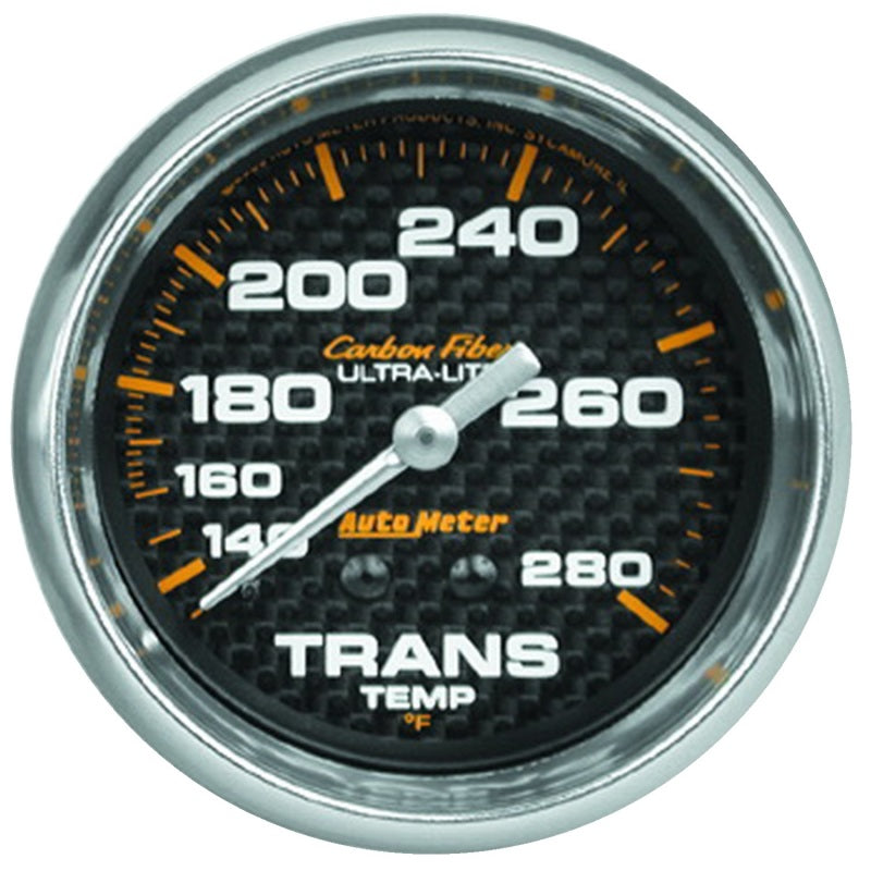 Autometer Ultra-Lite Carbon Fiber 2-5/8in Transmission Temp 140-280 Deg F Gauges AutoMeter