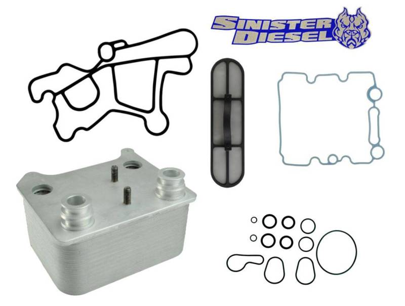 Sinister Diesel 03-07 Ford Powerstroke 6.0L Oil Cooler Kit (Includes Gaskets & O-Rings) Oil Coolers Sinister Diesel