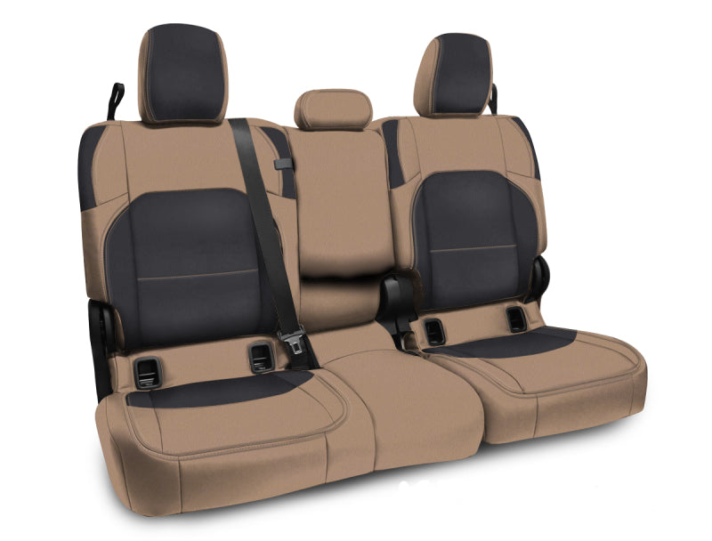PRP 2020+ Jeep Gladiator JT Rear Bench Cover with Leather Interior - Black/Tan Seat Covers PRP Seats