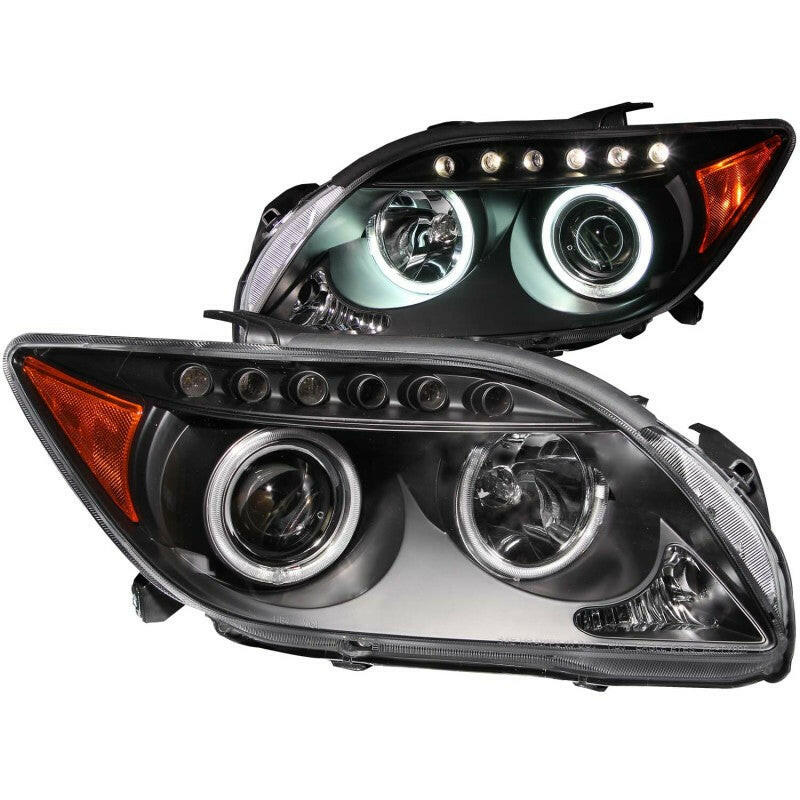 ANZO 2005-2010 Scion Tc Projector Headlights w/ Halo Black (CCFL) Headlights ANZO
