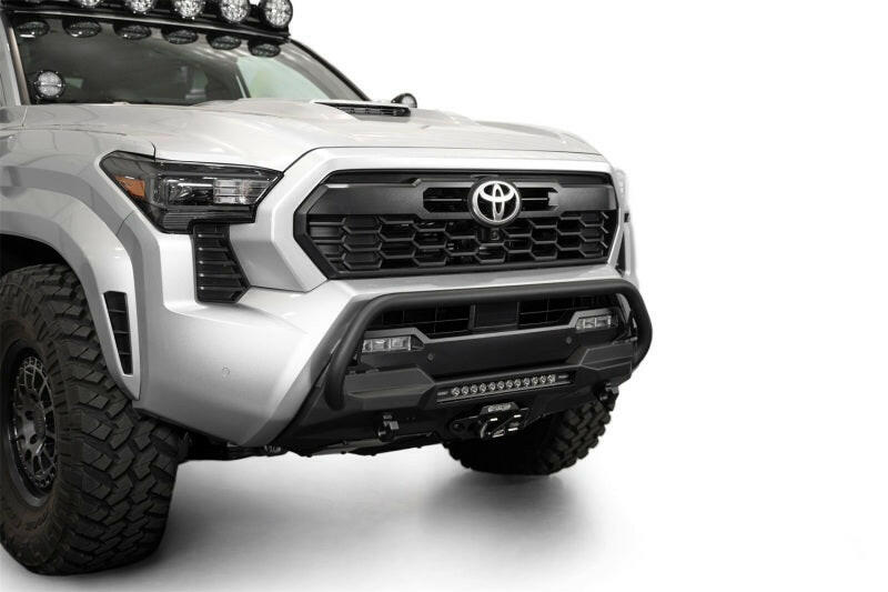 ADD 2024+ Toyota Tacoma Stealth Center Mount Winch Front Bumper w/ Top Hoop Bumpers - Steel Addictive Desert Designs