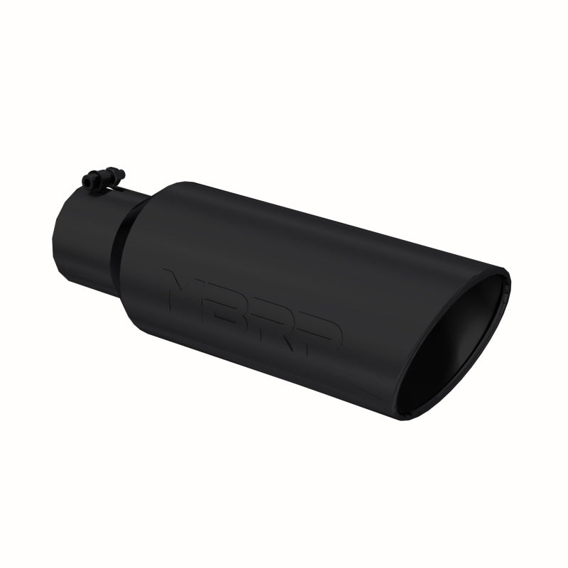 MBRP Universal Tip 6in OD Rolled End 4in Inlet 18in L Black Coated Exhaust Tip Tips MBRP