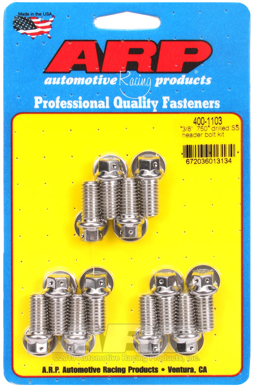 ARP 3/8 x .750 drilled SS header bolt kit Rod Bolt Kits ARP