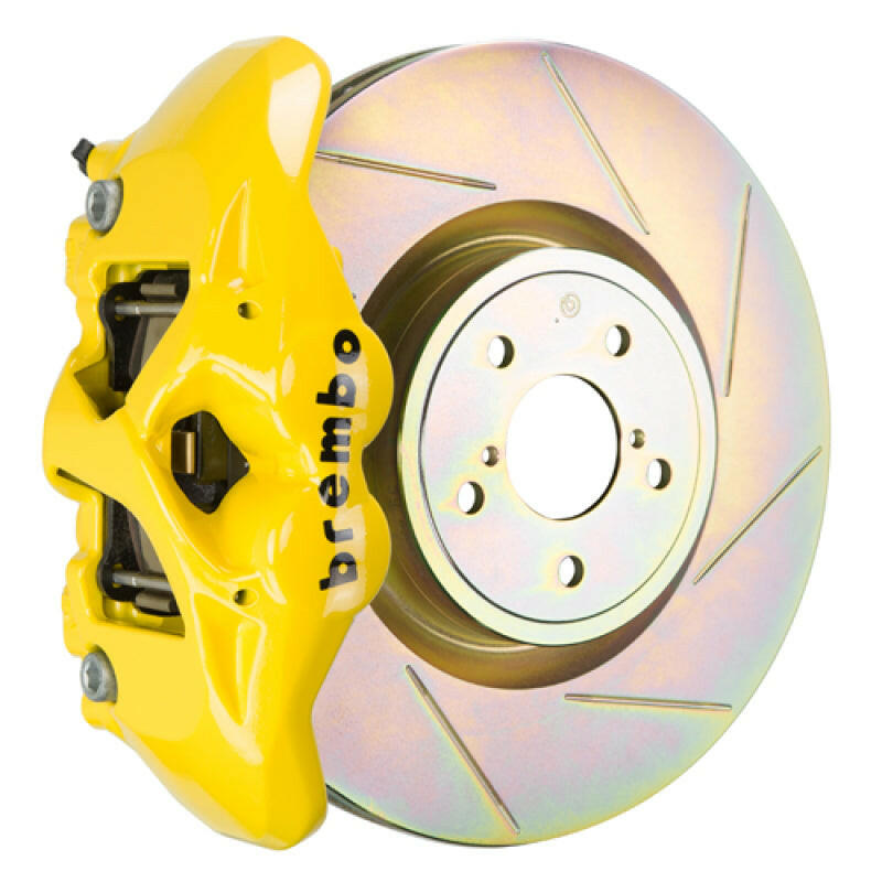 Brembo 15-21 WRX (VA) Front GT BBK 4 Piston Cast 326 x30 1pc Rotor Slotted Type-1- Yellow Brake Kits - Performance Slot Brembo