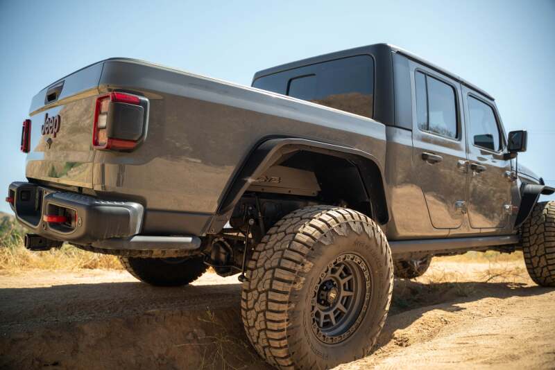 DV8 Offroad 20-24 Jeep Gladiator JT Rear Inner Fender Liners - Satin Black Wheel Well Liners DV8 Offroad