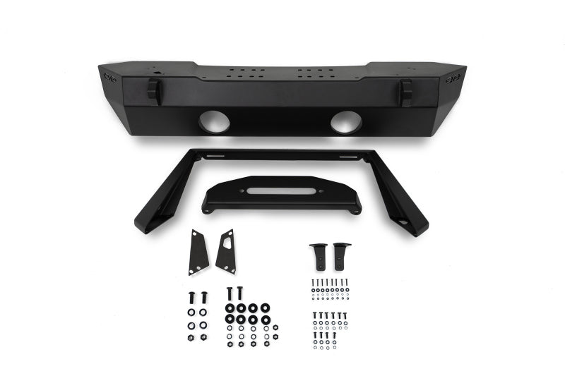 DV8 Offroad 07-23 Jeep Wrangler/Gladiator JT/JK/JL FS-25 Stubby Front Bumper w/Plated Bull Bar Bumpers - Steel DV8 Offroad
