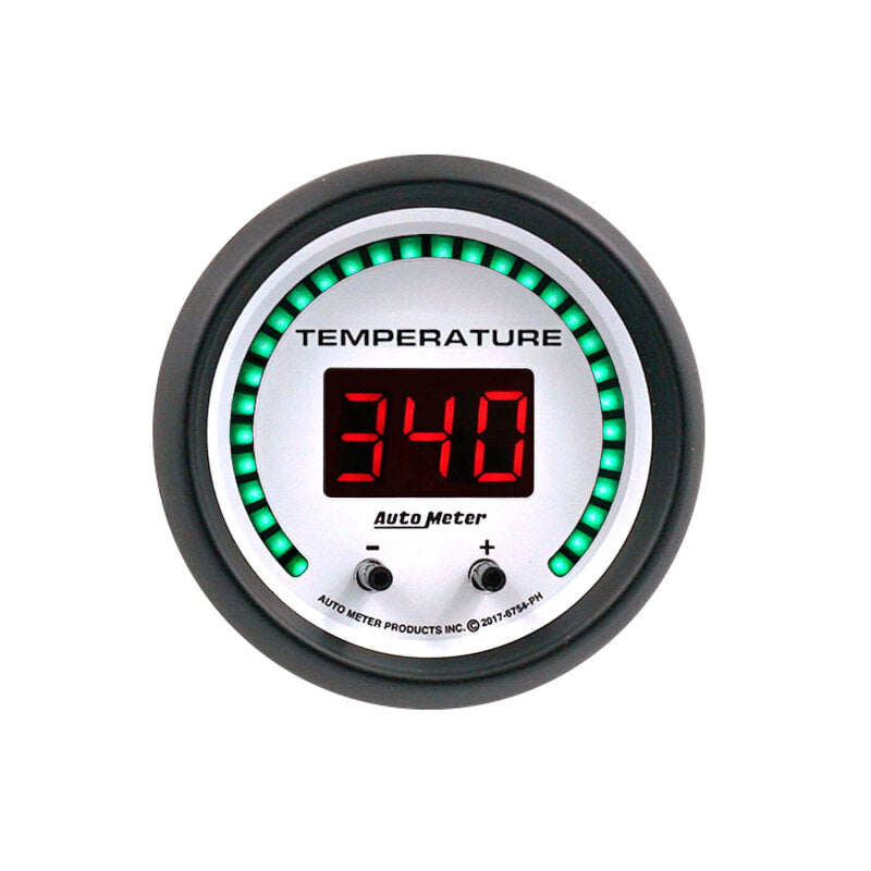 Autometer 52.4mm White Switchable 60-340 Degrees F / 40-170 Degrees C Phantom Elite Digital Gauge Gauges AutoMeter