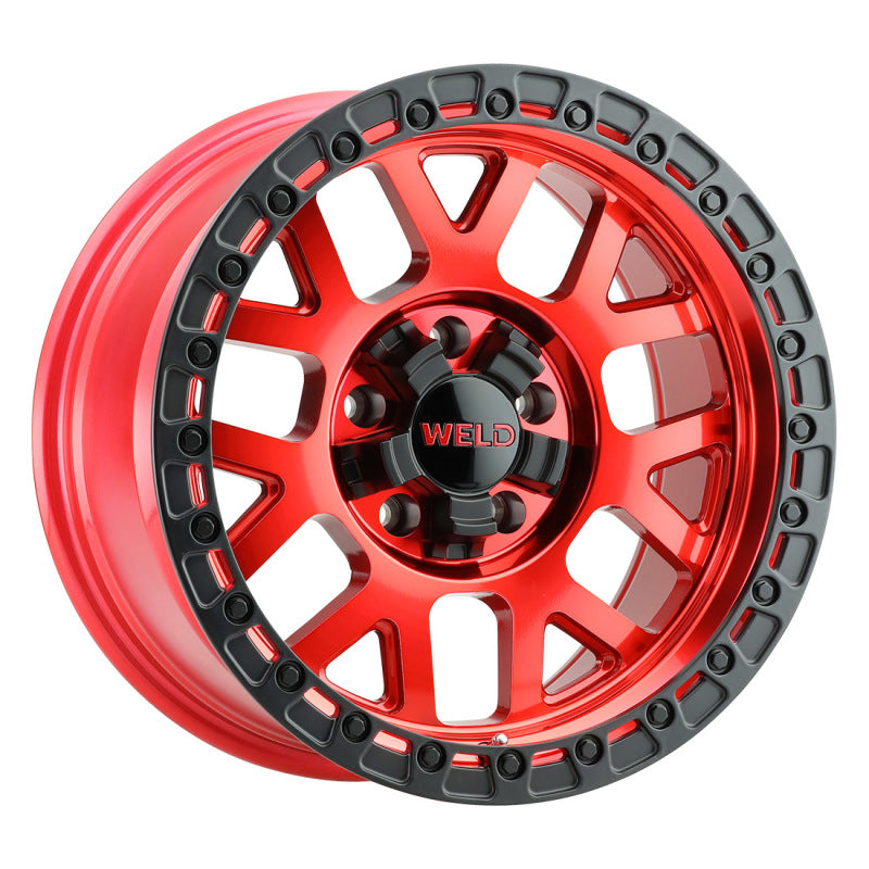 Weld Off-Road W133 17X9 Cinch 5X114.3 5X127 ET-12 BS4.50 Candy Red / Satin Black Ring 78.1 Wheels - Cast Weld