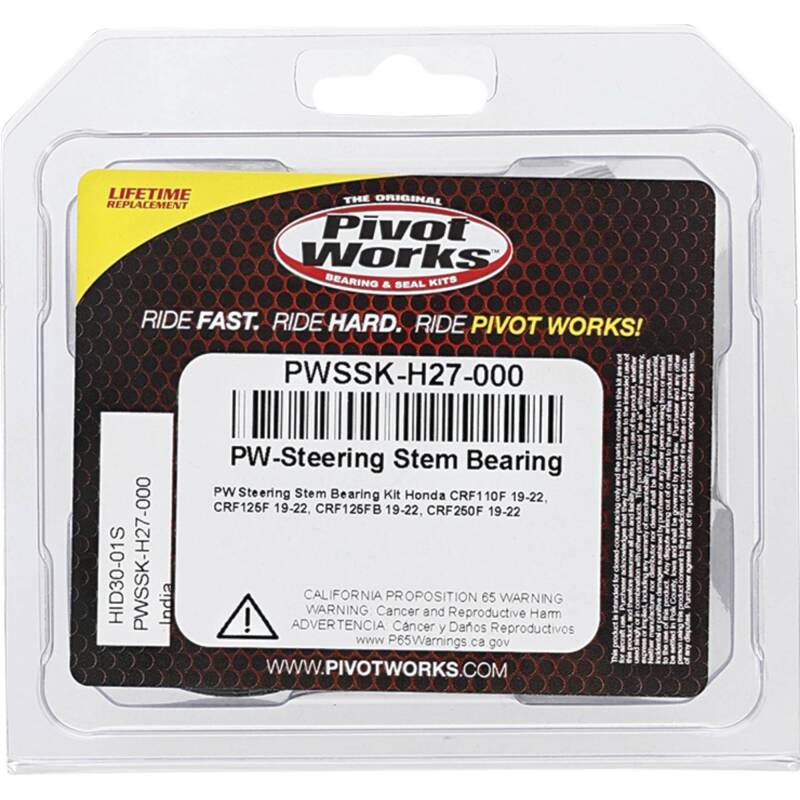 Pivot Works 19-23 Honda CRF110F Steering Stem Bearing Kit Control Arms Pivot Works