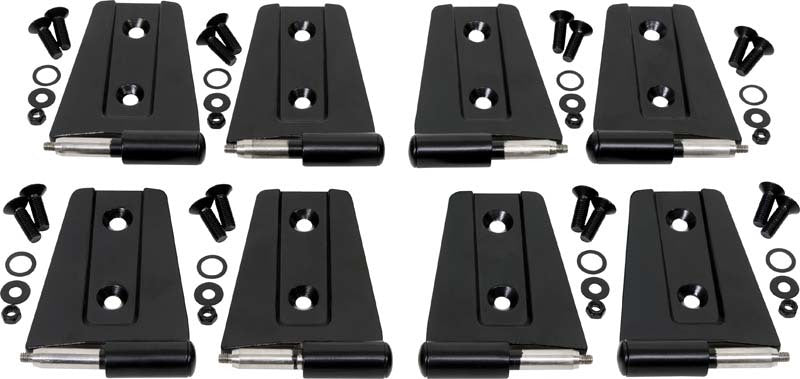 Kentrol 07-18 Jeep Wrangler JK Door Hinge Set 8 Pieces 4 Door - Powdercoat Black Doors Kentrol