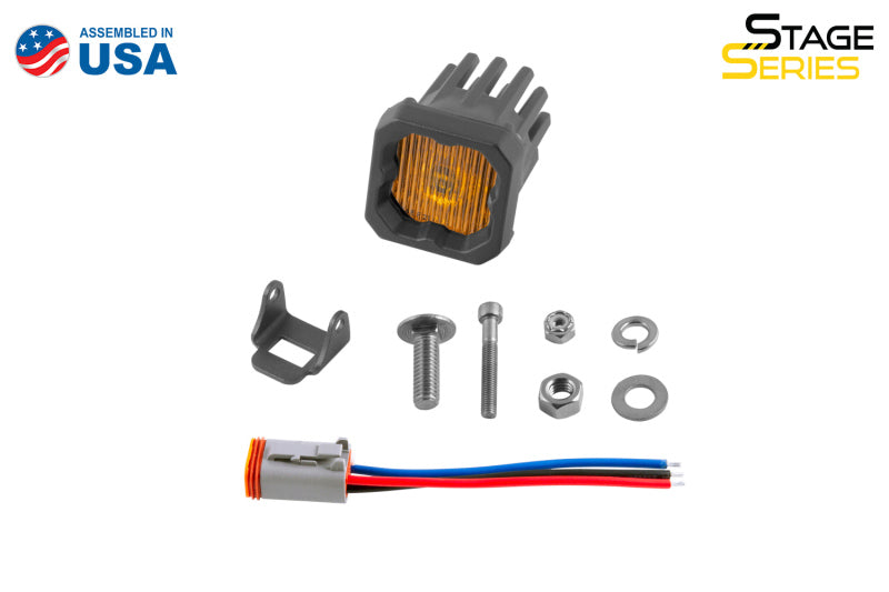 Diode Dynamics Stage Series C1 LED Pod - Yellow SAE Fog Standard ABL Each Light Accessories and Wiring Diode Dynamics