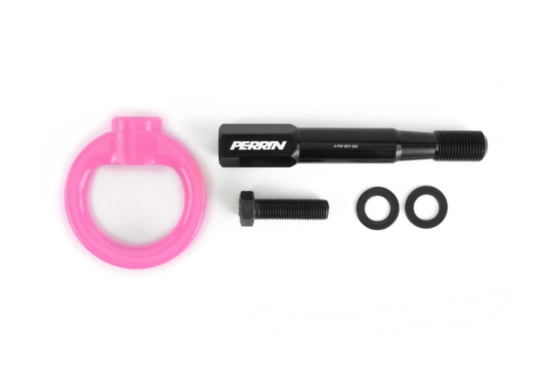 PERRIN 15-17 Subaru WRX & STI / 13-17 Crosstrek / 12-16 Impreza Tow Hook Kit (Front) - Hyper Pink Tow Hooks Perrin Performance