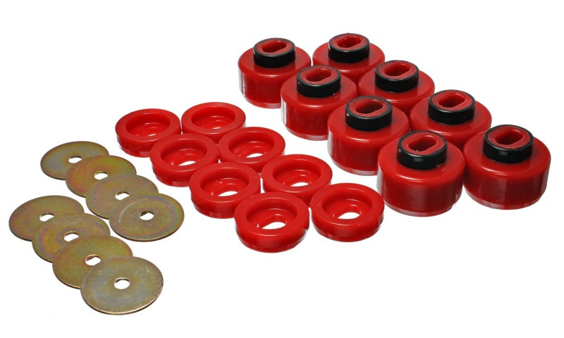 Energy Suspension 99-06 Silverado C1500/K1500 / 01-06 Silverado C2500/K2500 Red Body(cab) Mount Set Bushing Kits Energy Suspension