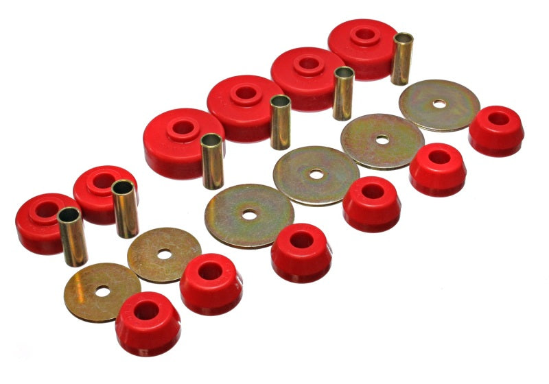 Energy Suspension 79-88 Toyota 4WD (Exc T-100 & Tundra) Red Body Cab Mount Set Bushing Kits Energy Suspension