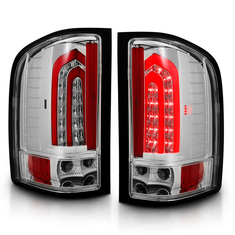 ANZO 2007-2013 Chevrolet Silverado 1500 LED Taillights Chrome Tail Lights ANZO