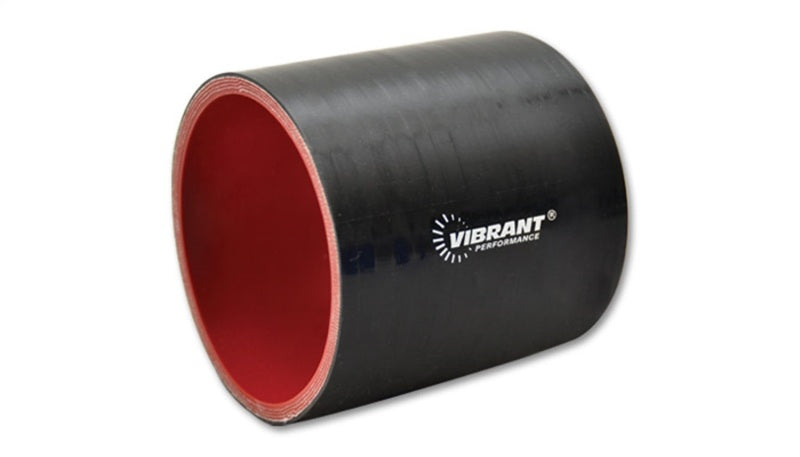 Vibrant 4 Ply Reinforced Silicone Straight Hose Coupling - 3.5in I.D. x 3in long (BLACK) Silicone Couplers & Hoses Vibrant