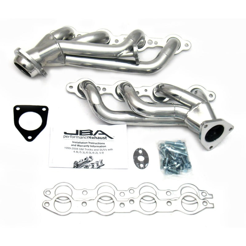 JBA 99-01 GM Truck 4.8L/5.3L LS w/o A.I.R. w/EGR 1-5/8in Primary Silver Ctd Cat4Ward Header Headers & Manifolds JBA
