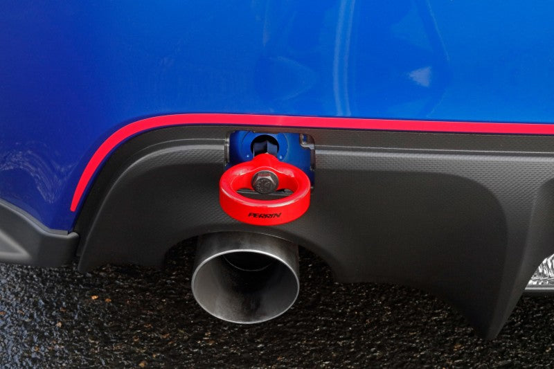 PERRIN 13-25 Subaru BRZ / 13-20 Scion FRS & Toyota 86 / 22-25 GR86 Tow Hook Kit (Rear) - Red Tow Hooks Perrin Performance