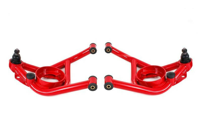 BMR 70-81 Chevrolet Camaro A-Arms Lower Delrin Bushings Std Ball Joint - Red Control Arms BMR Suspension