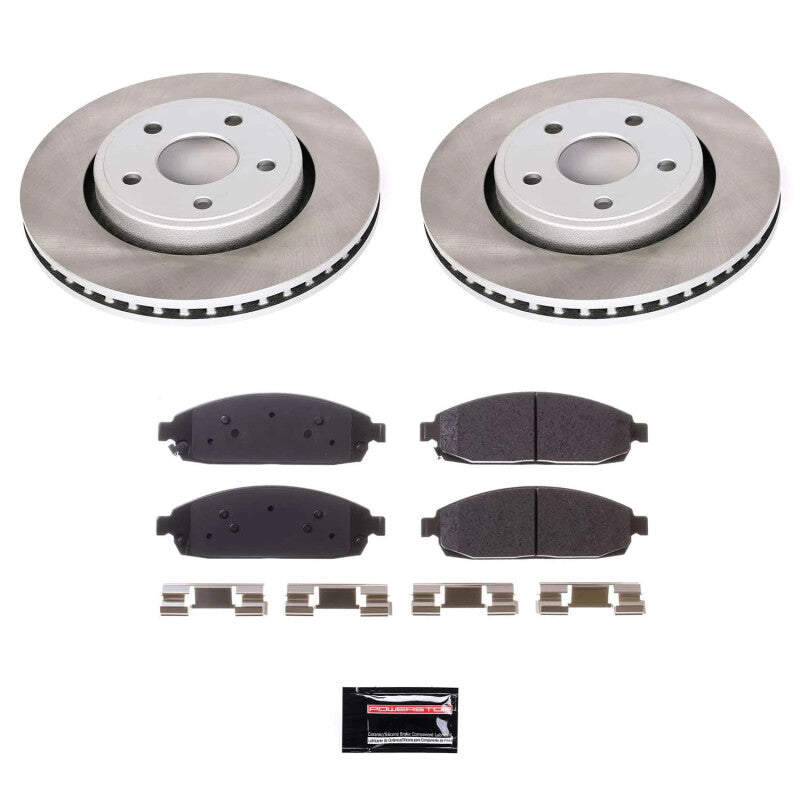 Power Stop 05-10 Jeep Grand Cherokee Front Semi-Coated Rotor Kit Brake Kits - Performance Blank PowerStop