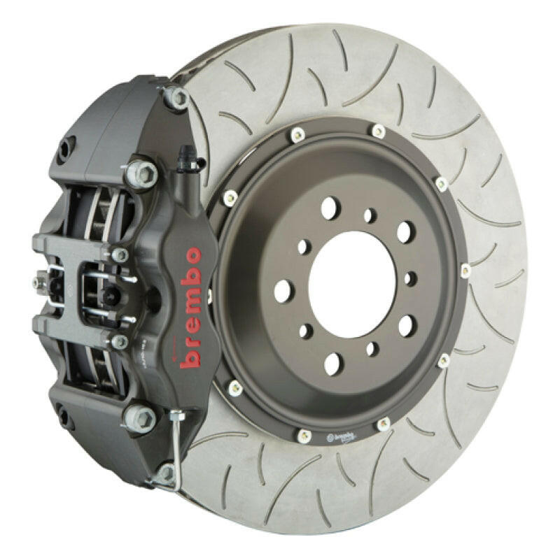 Brembo 05-14 Mustang GT PISTA Front Race BBK 4 Piston Billet 2pc380x34x6 5a 2pc Rotor T3-Clear HA Brake Kits - Performance Slot Brembo