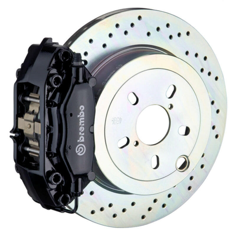 Brembo 66-89 911S/SC/Carrera Rear GT BBK 4 Piston Cast 2pc 309x28 1pc Rotor Drilled-Black Brake Kits - Performance Slot Brembo