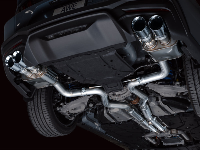 AWE 2024 Ford Mustang GT Fastback S650 RWD SwitchPath Catback Exhaust w/ Quad Chrome Silver Tips Catback AWE Tuning