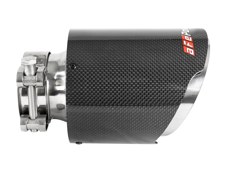 aFe MACH Force-Xp 304 SS Clamp-On Exhaust Tip 2.5in. Inlet / 4.5in. Outlet / 7in. L - Carbon Fiber Tips aFe