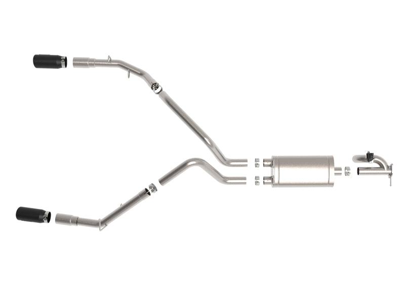 aFe Gemini XV 3in 304 SS Cat-Back Exhaust 19-21 Ram 1500 V8 5.7L Hemi w/ Black Tips Catback aFe