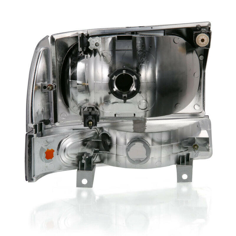 ANZO 2000-2004 Ford Excursion Crystal Headlight w/ Corner Light Black Amber (w/o Bulb) Headlights ANZO