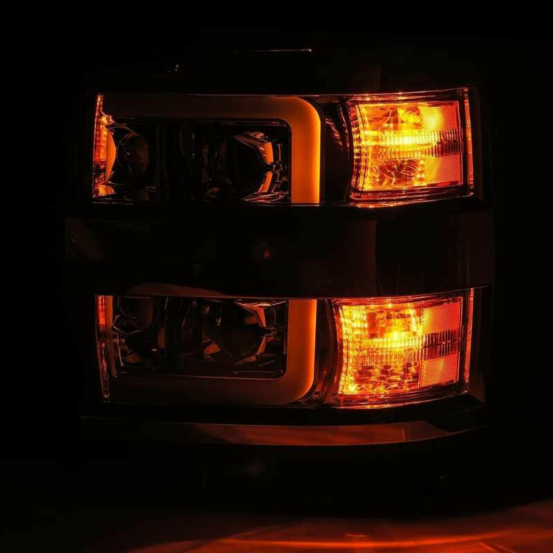AlphaRex 15-19 Chevy 2500HD PRO-Series Proj Headlights Plank Style Blk w/Activ Light/Seq Signal/DRL Headlights AlphaRex