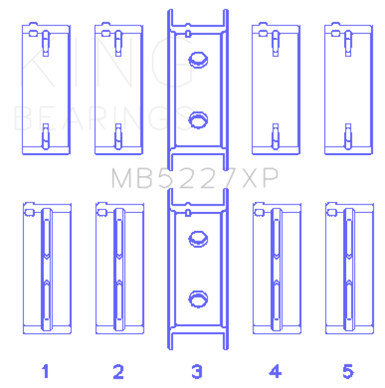 King Engine Bearings Mitsubishi 4G63/4G64 6 Bolt 1st Gen DSM Performance Main Bearing Set - Size STD Bearings King Engine Bearings