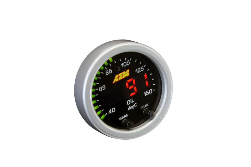 AEM X-Series Temperature 100-300F Gauge Kit (ONLY Black Bezel and Water Temp. Faceplate) Gauges AEM