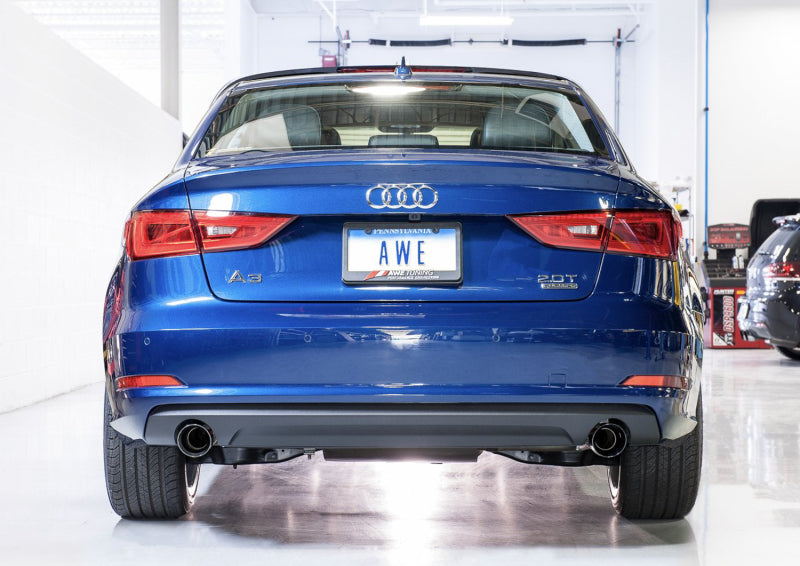 AWE Tuning Audi 8V A3 Touring Edition Exhaust - Dual Outlet Chrome Silver 90 mm Tips Catback AWE Tuning