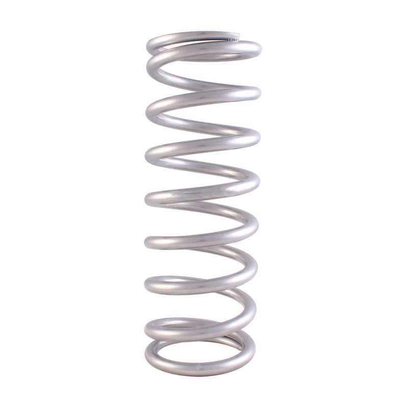 QA1 3-4/5in ID Tapered High Travel Pigtail Spring - 9in Length x 550lbs/in - Silver Powder Coated Coilover Springs QA1